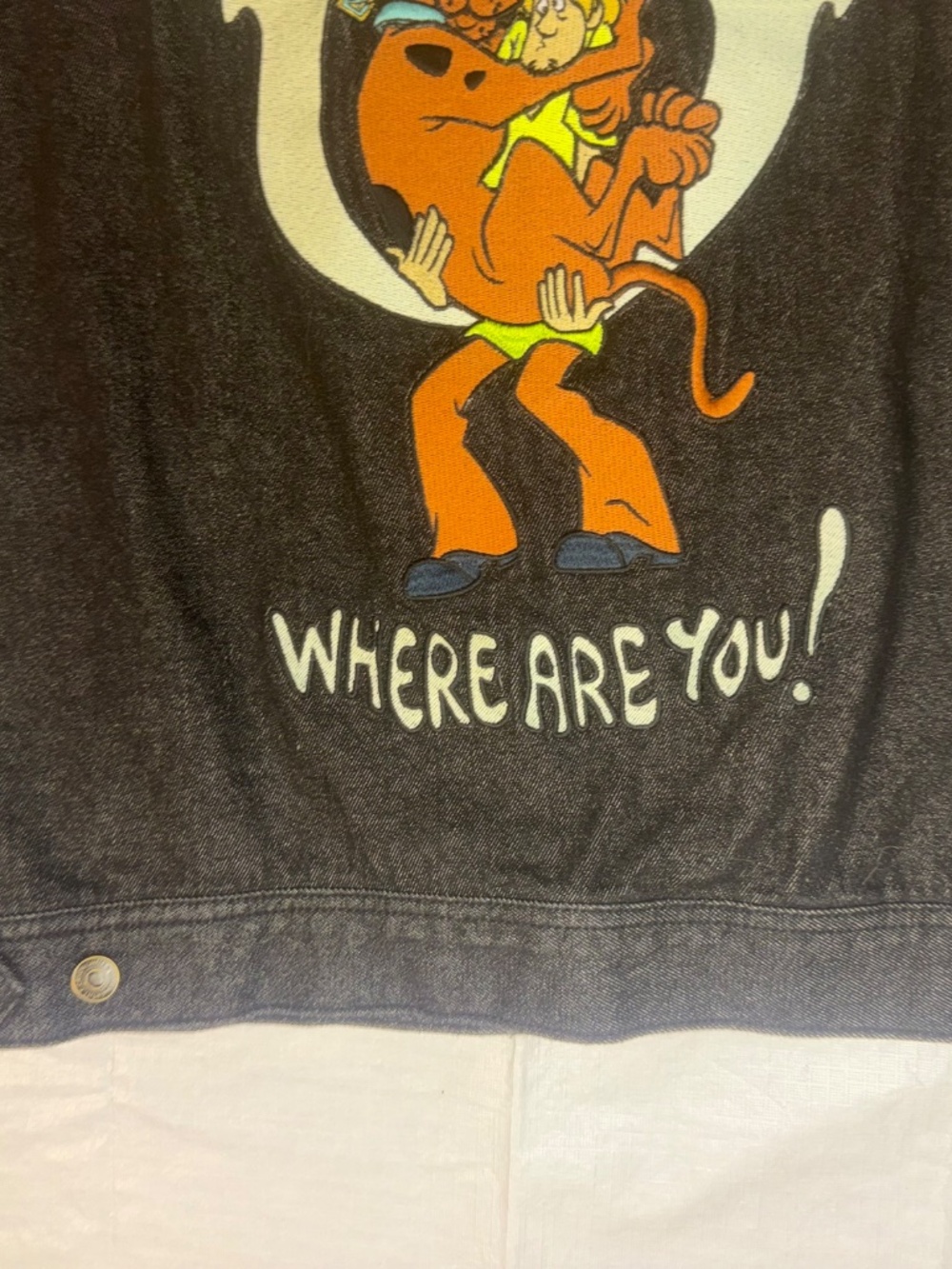 Cakeworthy Scooby-Doo Glow Denim Jacket featuring black corduroy material - Picture 11 of 16
